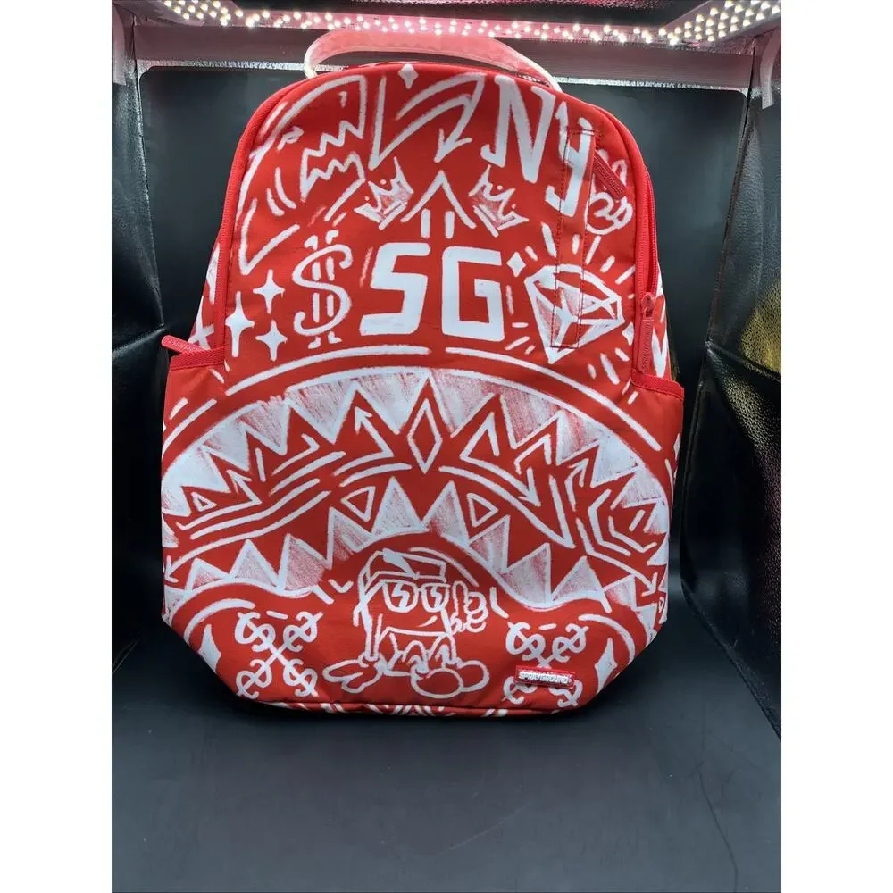 SPRAYGROUND LIMITED EDITION NITRO STATIC BACKPACK GRAFFITI WALL RED WHITE NEW OG